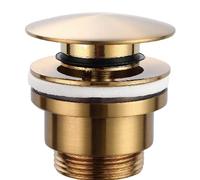 Mice VCC014 Valve click Clack Convient pour lavabos et bidons Installation facile Bouchons de vidange de lavabo, universels avec ou sans trop-plein, Pop-Up Or brossé