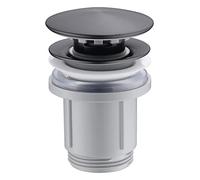 Mice VCC022 Robinet de vidange universel avec ou sans trop-plein Compatible avec lavabos et bidons - Bonde de lavabo - Installation facile, avec ou sans trop-plein, Pop-Up Black Gun Metal-VCC022