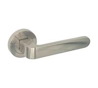 Micel - 01011 - Jeu de poignée avec rosette 50 mm et poignée plate Finition nickel satiné Argenté 126 x 50 x 48 mm