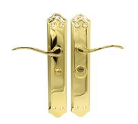 MICEL - 02036 - Poignée de porte de 47 mm, main droite, avec béquille, 2 clés, finition laitonnée, couleur or, 120 x 256 x 55 mm