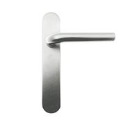 Micel - 05754 Jeu de poignée de porte avec plaque d'angle incurvé et poignée en acier inoxydable Argenté inoxydable 225 x 138 x 66 mm