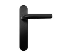 Micel - 05756 Jeu de poignée de porte avec plaque d'angle incurvé et poignée en acier inoxydable Noir 225 x 138 x 66 mm