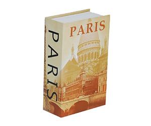 MICEL - 13404 - Boîte de sécurité en forme de livre, sécurité camouflée, livre paris, ouverture avec clé, marron, 155 x 240 x 55 mm