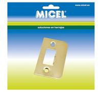 MICEL - 91674 - Serrure simple pour poignée tubulaire, en acier, finition laitonnée, 58 x 38 x 8,5 mm