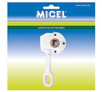 MICEL - 92551 - Machine à enrouler auvent, avec attelage pour manivelle, crochet long 110 mm, mécanisme 1:11, pour auvents droits, blanc, 77 x 35 x 175 mm