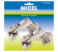MICEL - 92714 - Charnière de foyer super coudée et 165°, installation pour meubles, 2 unités, en acier, finition zinguée, diamètre 35 mm