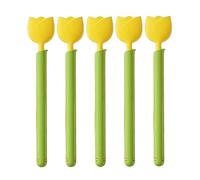 MICFENY Lot de 5 pinces tendance en forme de tulipes avec boîte de rangement magnétique pour accessoires de cuisine