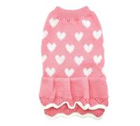 MICFENY Robe pull à col roulé à motif cœur populaire pour l'hiver et l'hiver pour petits animaux de compagnie