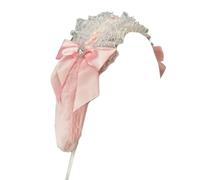 MICFENY Serre-tête avec nœud en strass étincelants et oreilles de lapins souples avec dentelle réglable pour filles mode quotidienne