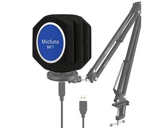 micfuns Filtre anti-pop professionnel pour pare-brise de 4,5 à 6 cm, mousse absorbant le bruit et les reflets