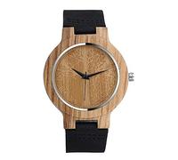 MICGIGI Montre à Quartz en Bois de Bambou avec Bracelet en Cuir véritable Motif Arbre de Vie
