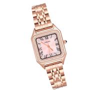 MICGIGI Montre à quartz pour femme - Rectangulaire - Chiffres romains - Cadran analogique - Avec bracelet en acier inoxydable, Bracelet