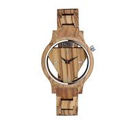 MICGIGI Montre-bracelet analogique à quartz pour homme/femme avec cadran en bois de bambou et bracelet en bois réglable, Bracelet