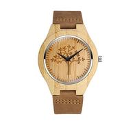 MICGIGI Montre-Bracelet en Bois de Bambou analogique pour Hommes pour Femmes avec Bracelet en Cuir
