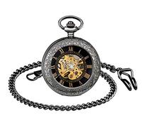 MICGIGI - Montre de poche mécanique à remontage manuel analogique classique avec chaîne, Classique