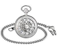 MICGIGI Montre de Poche mécanique Unisexe avec chaîne Argenté