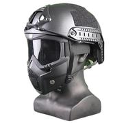 Mich Airsoft Casque Et Masque Ensemble, Airsoft Masque avec Lunettes Antibuée Amovibles CS Airsoft Shoot Halloween Cosplay Riding Party Full Face Protection Tactical Masque