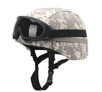 Mich Casque d'airsoft avec housse de casque tactique, lunettes tactiques et bandeau de casque tactique pour le paintball en plein air (ACU)