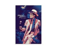 Michael Jackson King of Pop Sticker mural vintage sur toile murale pour salon, chambre d'enfant, dortoir, café, salle de bain, convient pour chambre à coucher, salle de sport, 30,5 x 45,7 cm