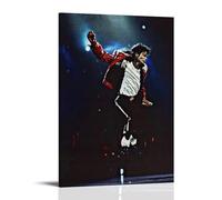 Michael Jackson Poster « Jumping on The Stage » - Peinture décorative sur toile - Pour salon, chambre à coucher, chambre à coucher, art mural - Impression d'image moderne - Décoration de salle