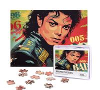 Michael Jackson Puzzle de 96 mauvais puzzles de 500 pièces avec sac de rangement pour adultes - Décoration d'intérieur et de mariage (52 x 38 cm)