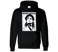 Michael Jackson Signature Sweat à capuche King Of Pop Legend Music Hood, Noir , 4XL