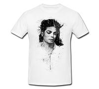 Michael Jackson V T-shirt pour homme Blanc avec imprimé - Blanc - X-Large