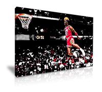 Michael Jordan Toile murale moderne Cadeau idéal pour les fans de basket-ball Home Office Déocration M : 61 cm x 41 cm