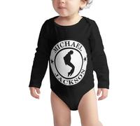 Michael King Jackson Combinaison bébé - Combinaison bébé à manches longues en coton au design rétro King of Pop, parfaite pour les petits fans de MJ 18 Months