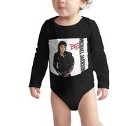 Michael King Jackson Combinaison bébé - Combinaison bébé à manches longues en coton au design rétro King of Pop, parfaite pour les petits fans de MJ 18 Months