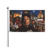 Michael King Jackson Drapeau double face 3x5ft Drapeau à thème de musique rock Drapeau de jardin anti-décoloration Convient pour la décoration intérieure et extérieure