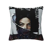 Michael King Jackson Housses de Coussin - Housses de Coussin à thème de légende de la Musique Décoration d'intérieur pour canapé, Chambre, Salon Quatre Saisons Universel 20"x20"