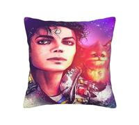 Michael King Jackson Housses de Coussin - Housses de Coussin à thème de légende de la Musique Décoration d'intérieur pour canapé, Chambre, Salon Quatre Saisons Universel 20"x20"