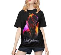 Michael King Jackson T-Shirt de Baseball pour Femme - T-Shirt élégant à Manches Courtes, vêtement de Fan du Roi de la Pop, Design rétro pour Les Fans de vêtements décontractés et de Concert X-Large