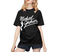 Michael King Jackson T-Shirt de Baseball pour Femme - T-Shirt élégant à Manches Courtes, vêtement de Fan du Roi de la Pop, Design rétro pour Les Fans de vêtements décontractés et de Concert XX-Large