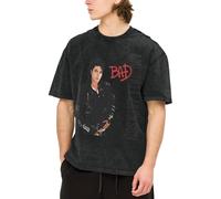 Michael King Jackson T-Shirt Hip Hops T-Shirt rétro délavé à Manches Courtes et épaules Tombantes T-Shirt en Coton de Style Rock Tendance pour Un Usage Quotidien et des activités de Loisirs Small