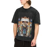 Michael King Jackson T-Shirt Hip Hops T-Shirt rétro délavé à Manches Courtes et épaules Tombantes T-Shirt en Coton de Style Rock Tendance pour Un Usage Quotidien et des activités de Loisirs X-Large
