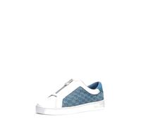 MK Basket zippée Keaton en cuir et en denim avec logo en relief - Bleu - Michael Kors EU 36.5