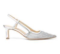 Michael Kors Alora Slingback Mid Heel Shoe With Gems In Silver Taille: 37 | Sandales Outlet | Femme | Gris