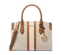 Michael Kors - Becca Medium Signature Logo Stripe Satchel - Femme - Sacs - Beige - Taille: ONE Size