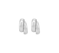 Michael Kors Boucles d'oreilles créoles doubles en laiton plaqué platine pour femme, taille unique, laiton, sans pierres précieuses, taille unique, laiton, taille unique, Laiton, Pas de gemme