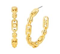 Michael Kors Boucles d'oreilles créoles en laiton doré Premium Astor Link pour femme, MKJ8358710