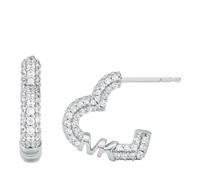Michael Kors Boucles d'oreilles pour homme de la collection Kors love. Bijou fabriqué en acier inoxydable argenté avec finition brillante et verre bleu Longueur : 16,1 mm, épaisseur : 5,6 mm