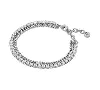Michael Kors Bracelet double couche de tennis mixte plaqué platine Premium Metallic Muse pour femme, MKJ8277CZ040