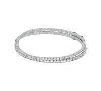 Michael Kors - Bracelet double Premium Kors Brilliance en laiton argenté pour femme, MKJ8359CZ040