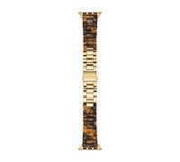 Michael Kors Bracelet en acier inoxydable ou acétate pour femmes, compatible avec Apple Watch® 38mm/40mm/41mm, Marron et ton or
