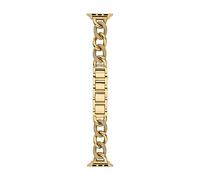 Michael Kors Bracelet pour femme compatible avec l'Apple Watch, 38/40/41 et 42/44/45/49, bracelet en acier inoxydable doré, MKS8059E