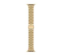 Michael Kors Bracelet Compatible avec Apple Watch, 38/40/41 mm:42/44/45/49 mm-20 mm Acier Inoxydable Doré, MKS8055E