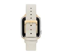 Michael Kors Bracelet de montre pour femme avec mouvement Apple Watch - Taille du boîtier avec un bracelet en cuir MKS8060E, crème, 38/40/41MM:42/44/45/49MM-20MM, Décontracté