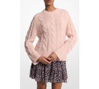 Michael Kors Cable Knit Crew Sweater In Rosewater Pink Taille: L | Pulls en Maille Outlet | Femme | Rose